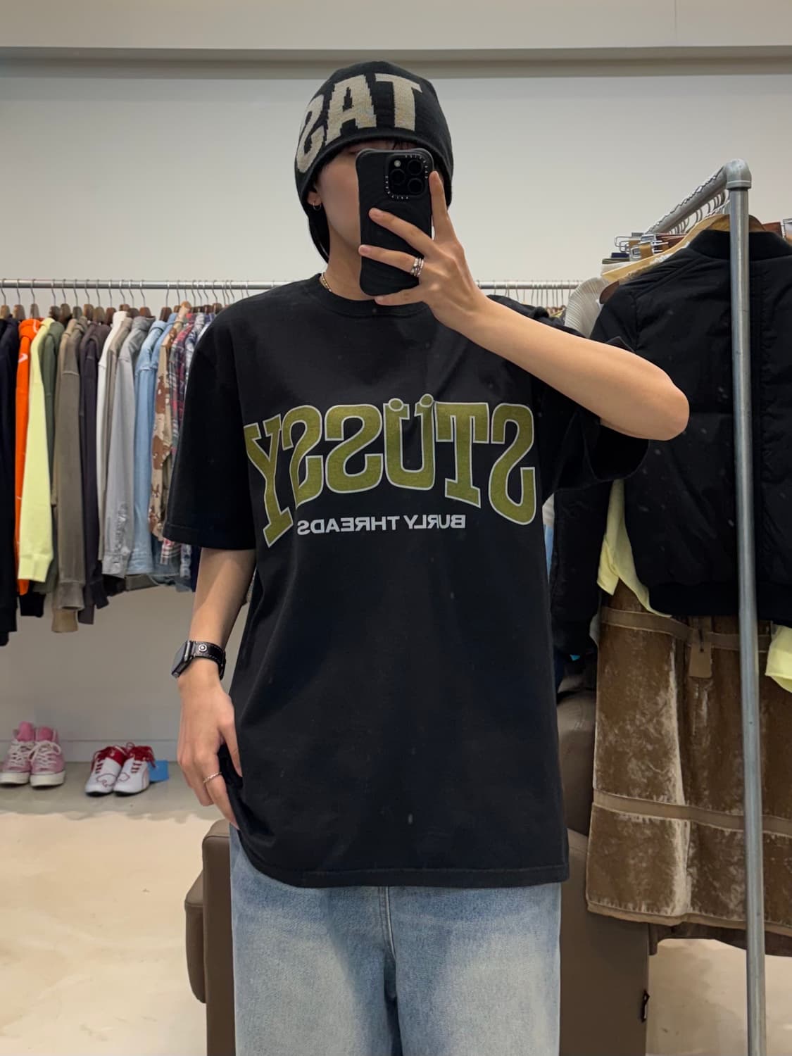 스투시 벌리 쓰레드 피그먼트 다이드 티셔츠 상품이미지5