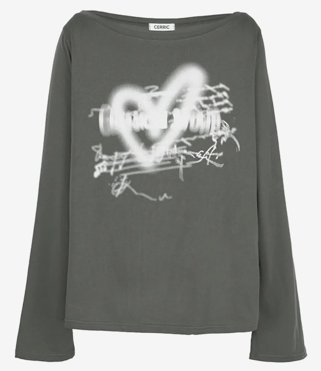 세릭 보트 넥 탑 차콜  상품이미지1