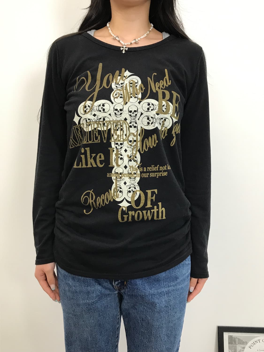 Jpn Rock Chic Gold Lettering Long Sleeve 상품이미지2