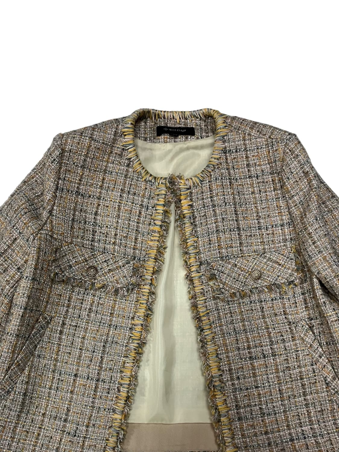 나이스클랍 트위트 체크 가디건 S 상품이미지2