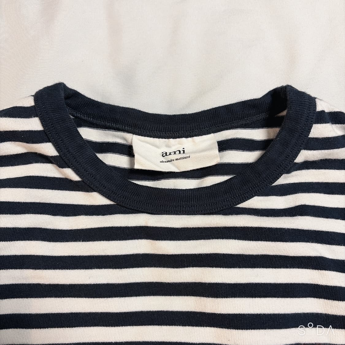 아미 스몰 하트 스트라이프 긴팔 티셔츠 S 상품이미지4