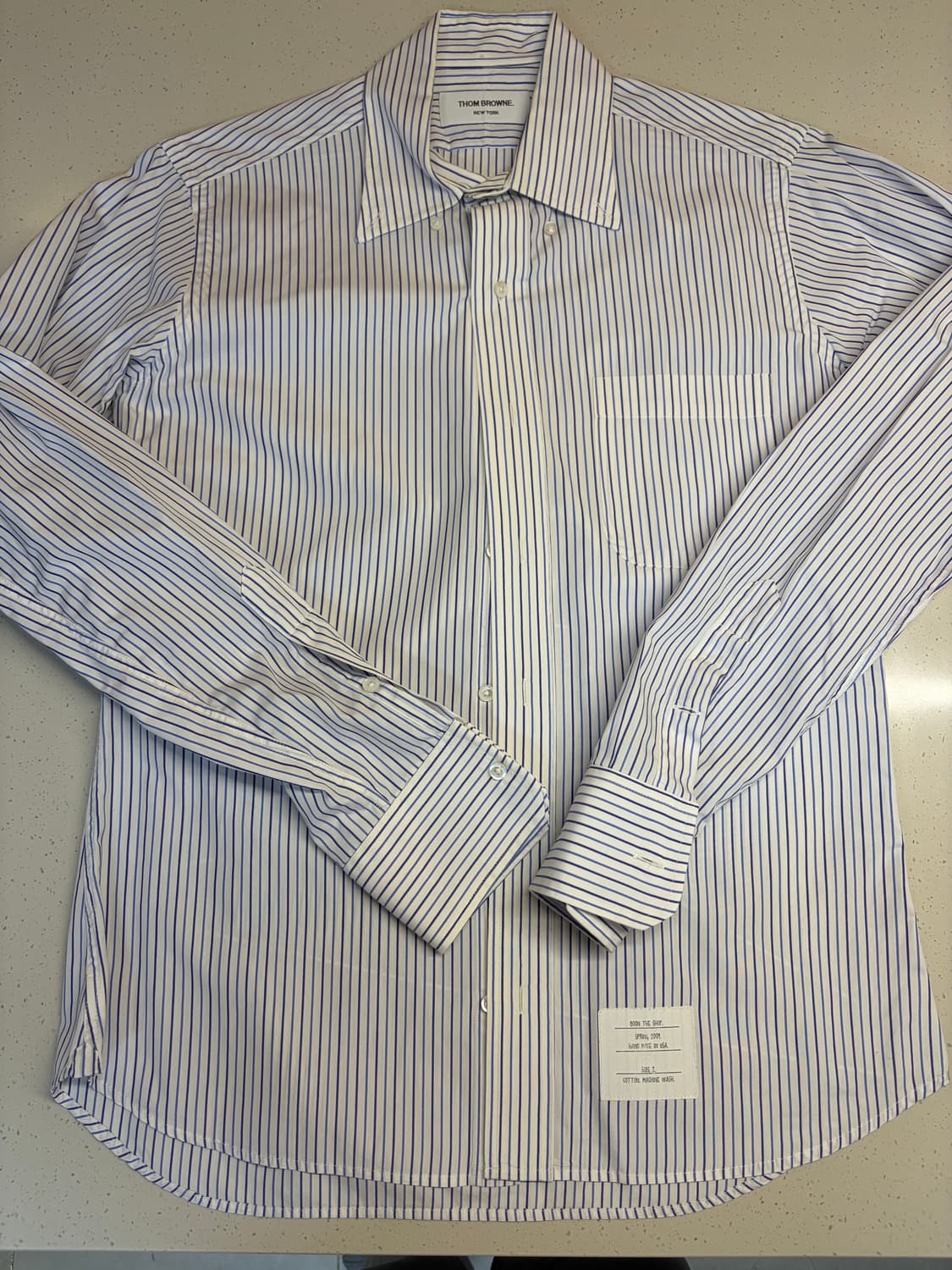 09’ ss 톰 브라운 아카이브 블루 스트라이프 셔츠 [size 2] 상품이미지4