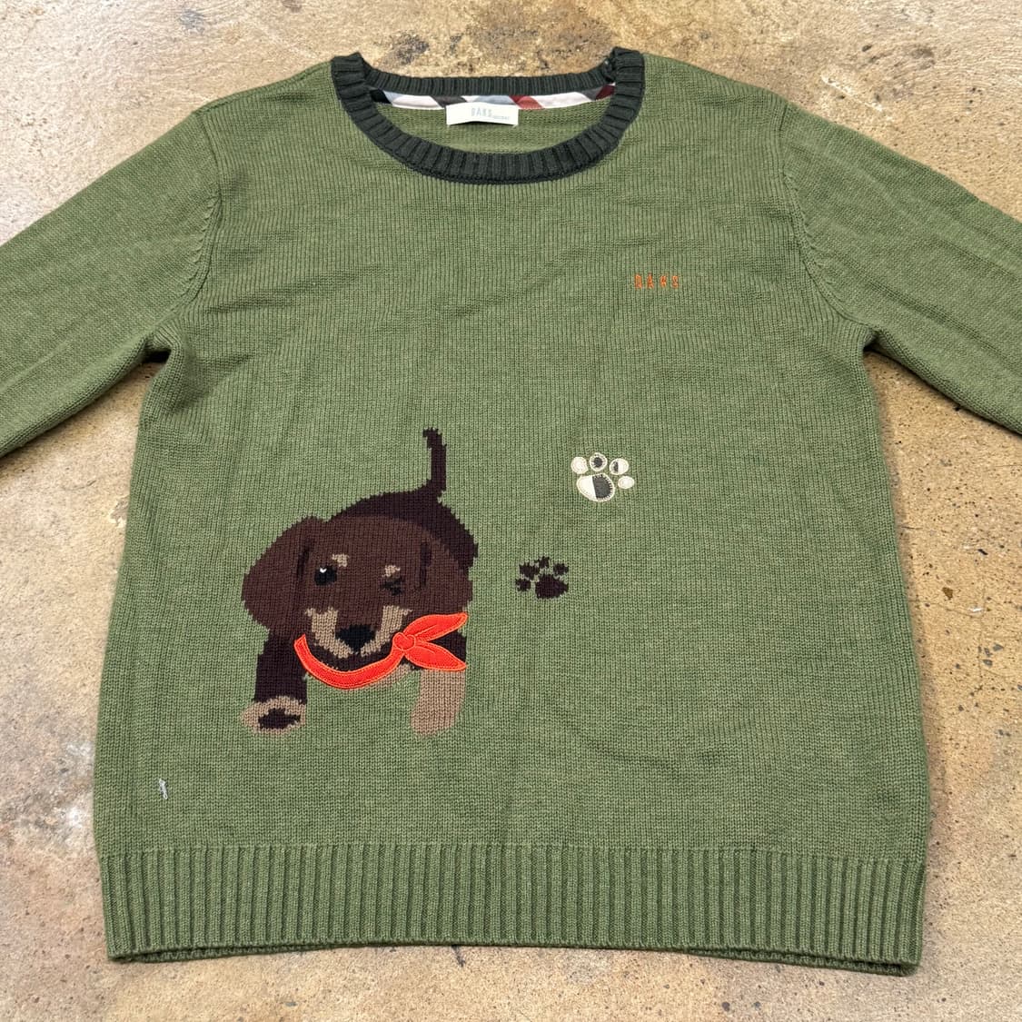 닥스 말차 카키 닥스훈트 강아지 니트  상품이미지3