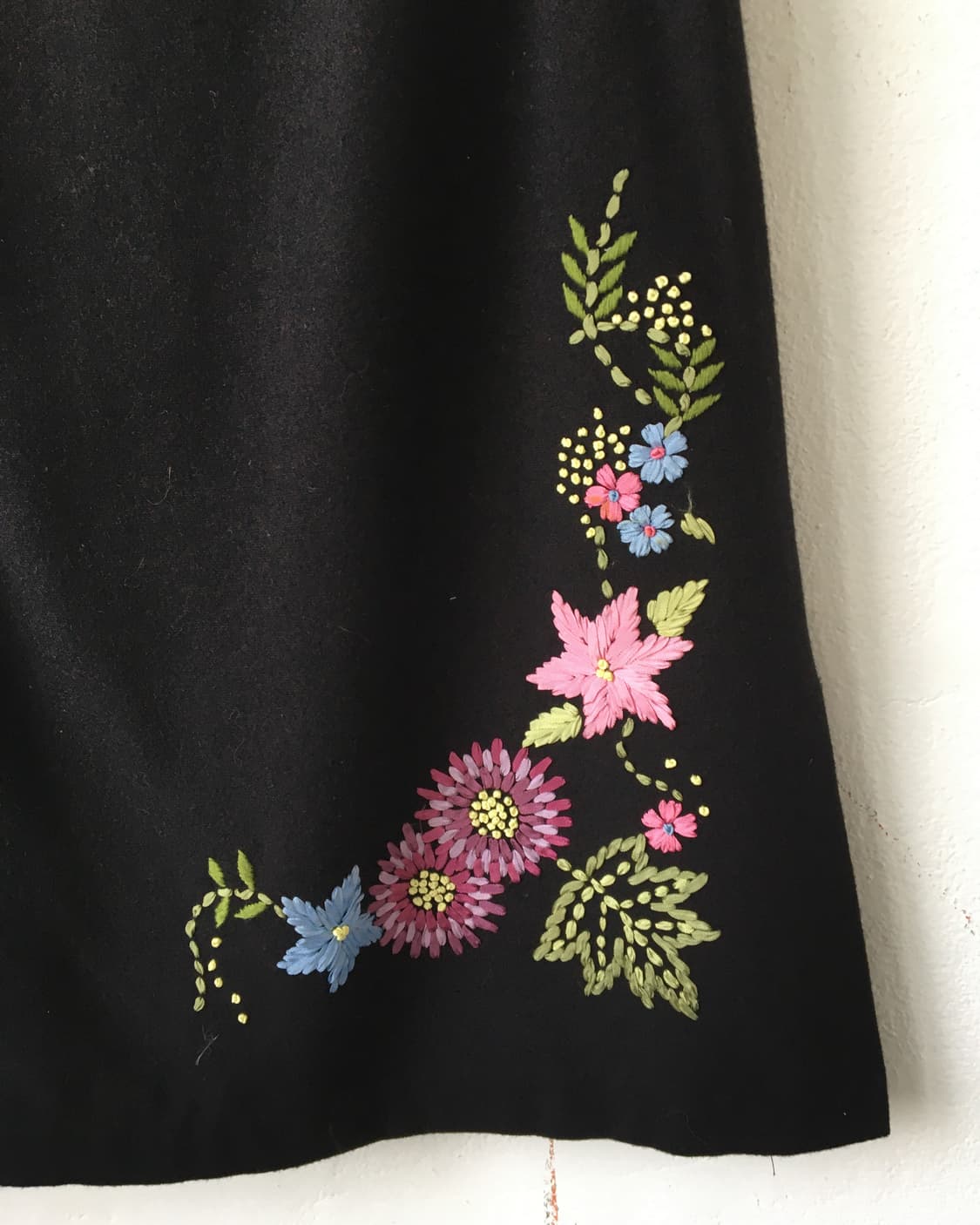Flower needle work point woolen skirt 상품이미지4