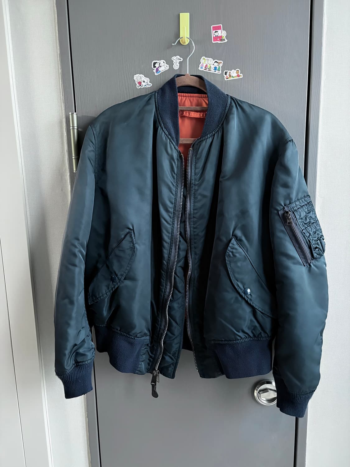 (L) 알파 인더스트리 80s USA 빈티지 MA-1 네이비 상품이미지1