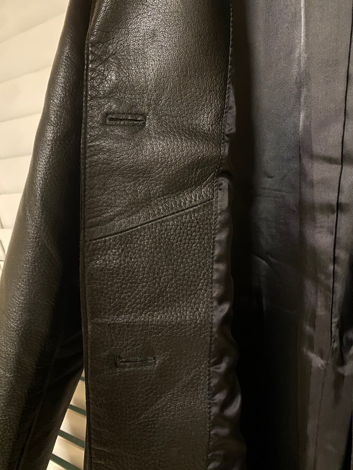 ISOFACE 가죽 롱코트 상품이미지4