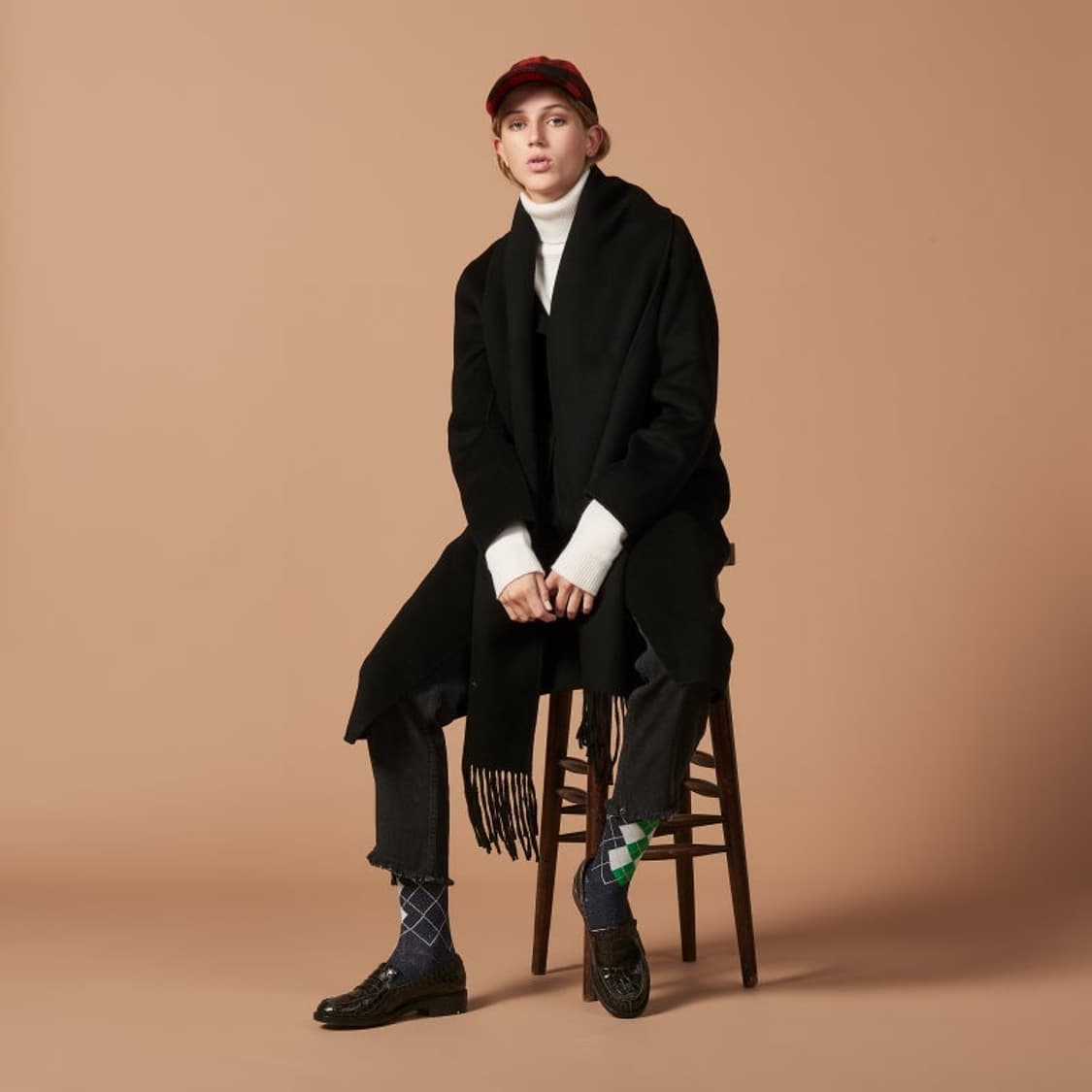 산드로 울 머플러 코트 블랙 상품이미지3