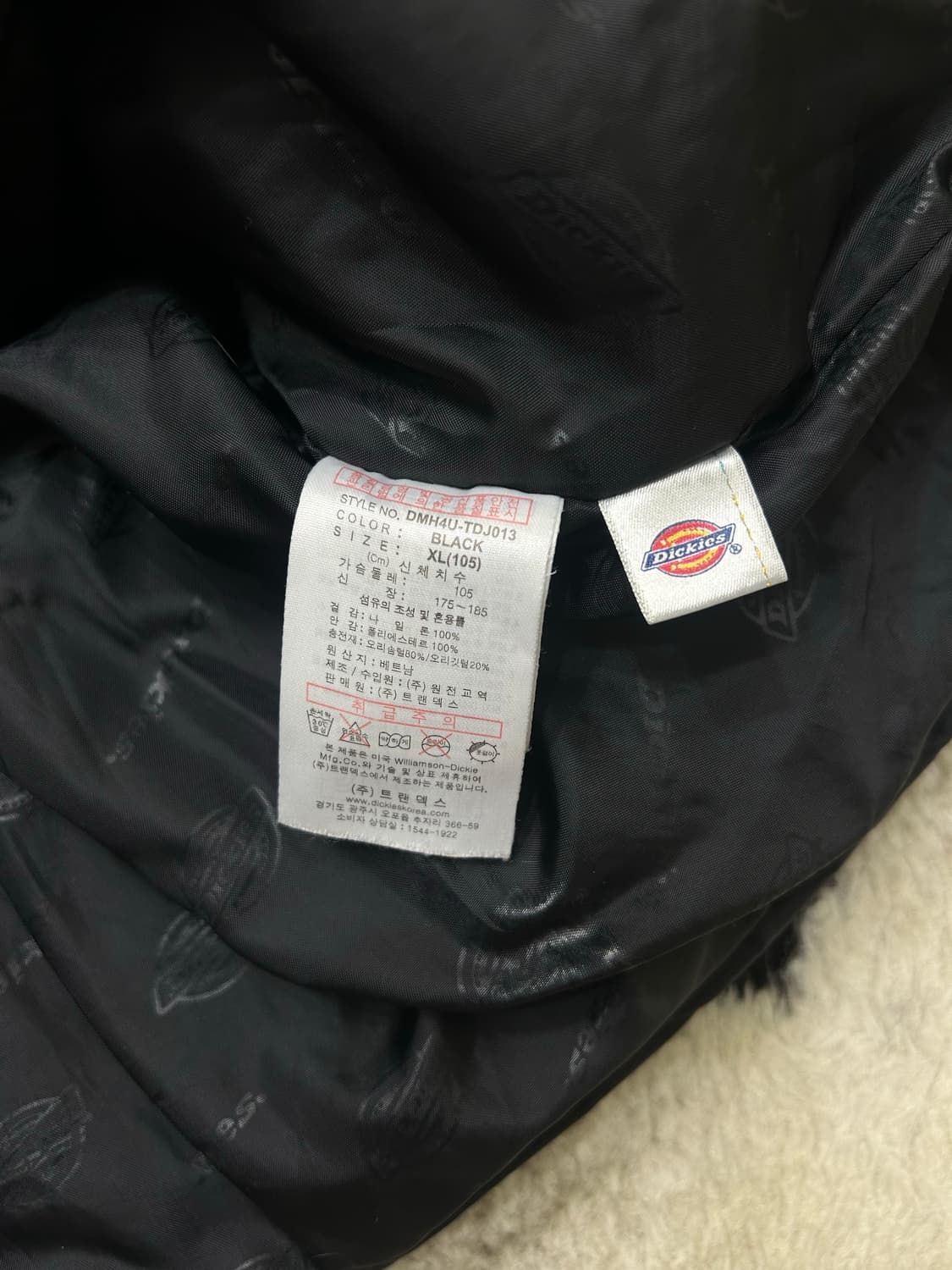 [XL]디키즈 후드퍼 패딩 자켓/블랙 상품이미지6