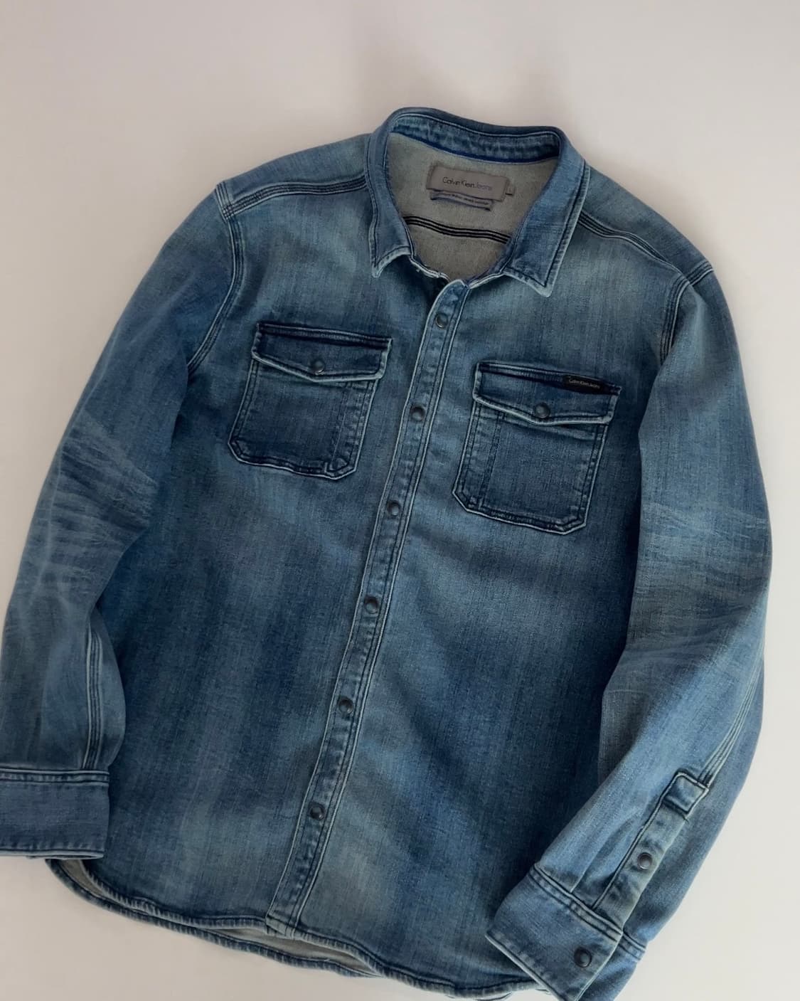 캘빈클라인 투포켓 데님 웨스턴 셔츠 L 상품이미지2