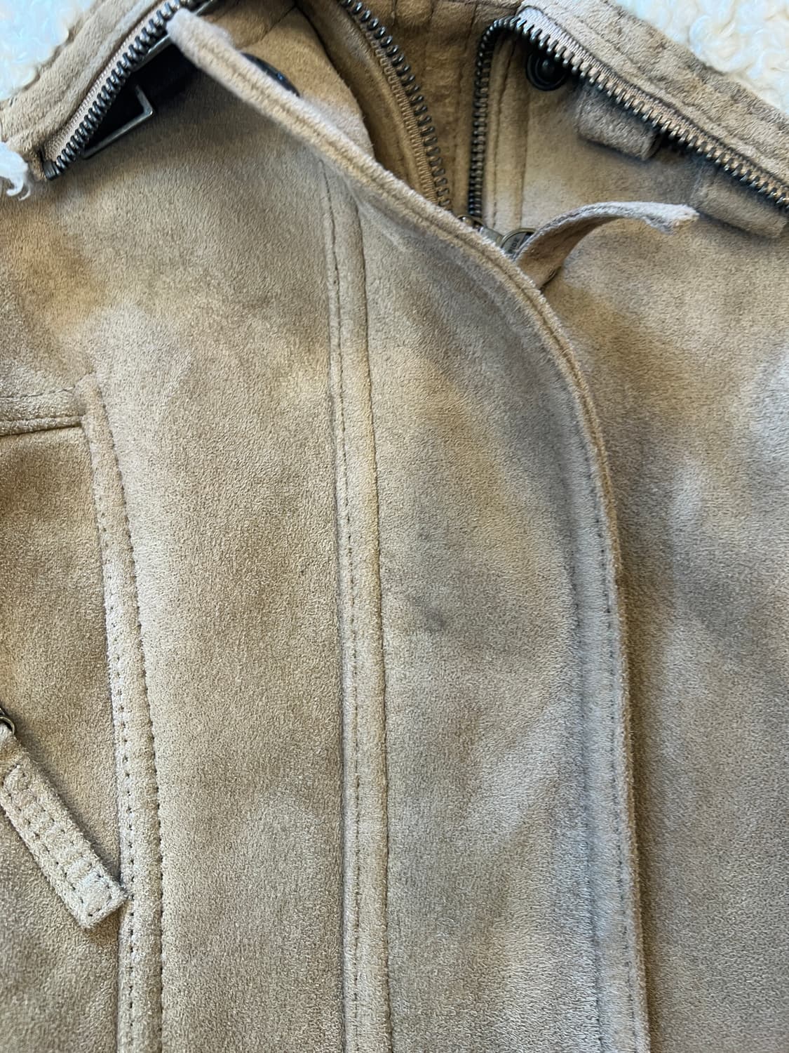 베이지 숏 에코 무스탕 상품이미지10