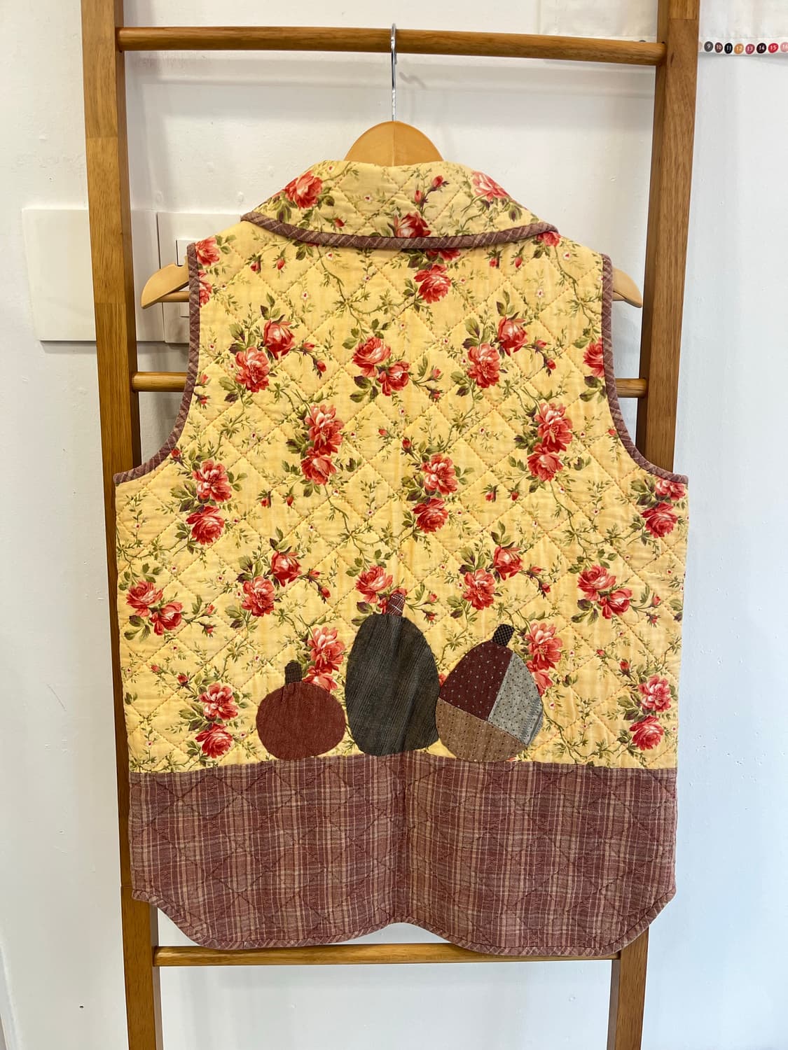 플라워 패턴 자수 퀼트 누빔 조끼 베스트 상품이미지2