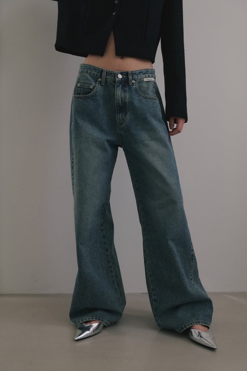 지젤착용)오버듀플레어vintage wide fit denim M 상품이미지1