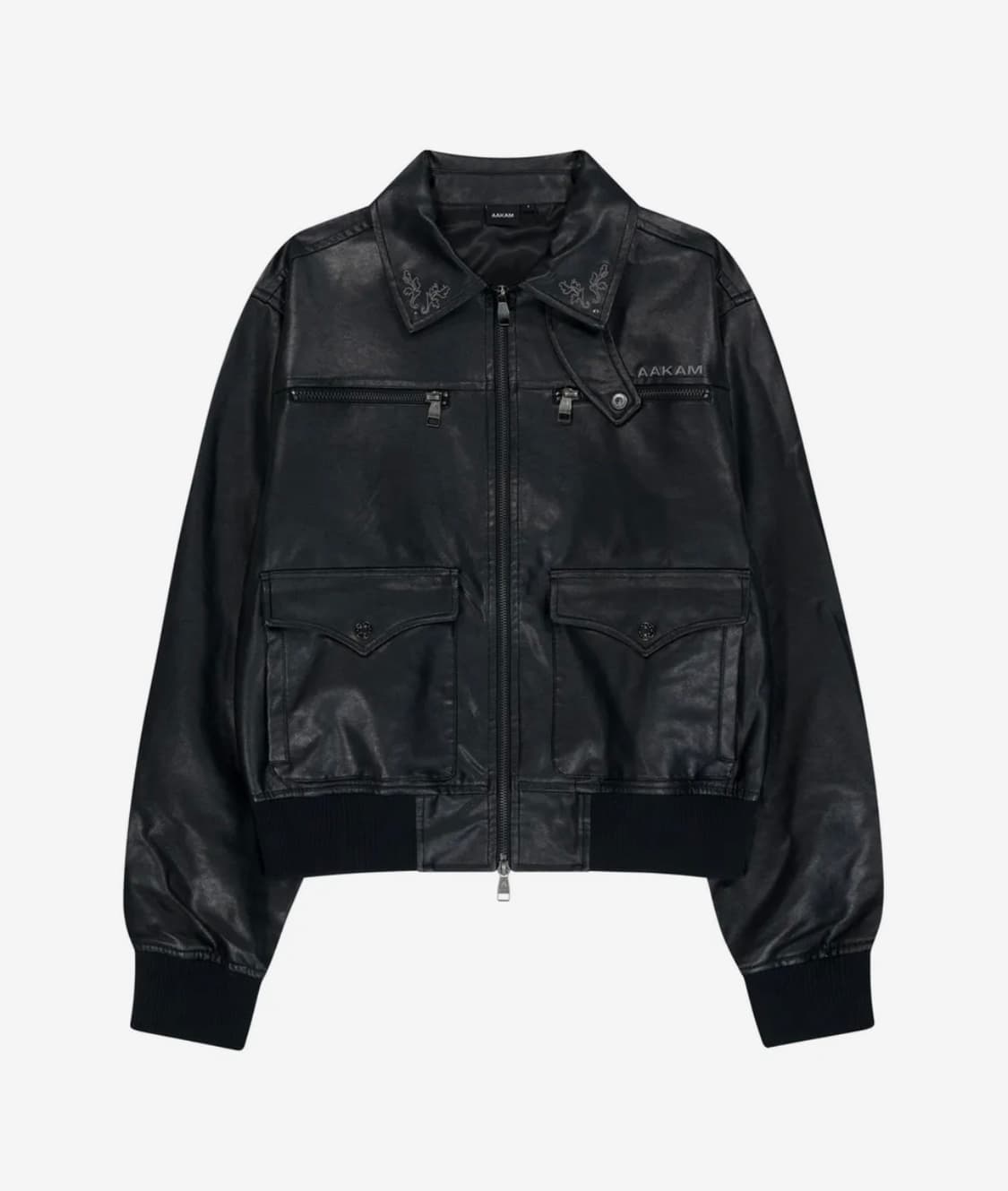 아캄 Western Collar Leather Jacket (Black) 상품이미지1