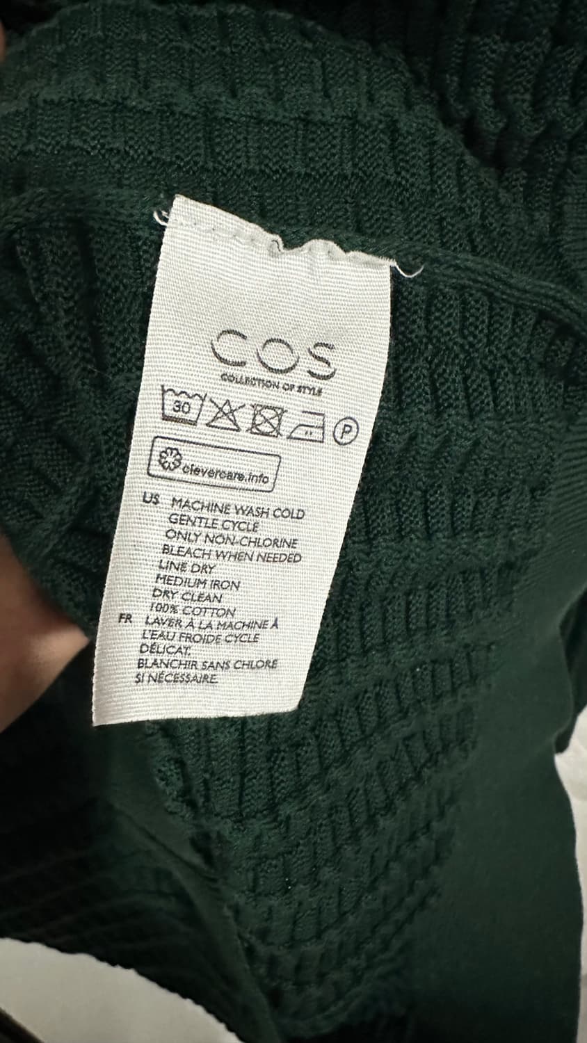 COS 코스 그린 골지 니트 M 상품이미지4