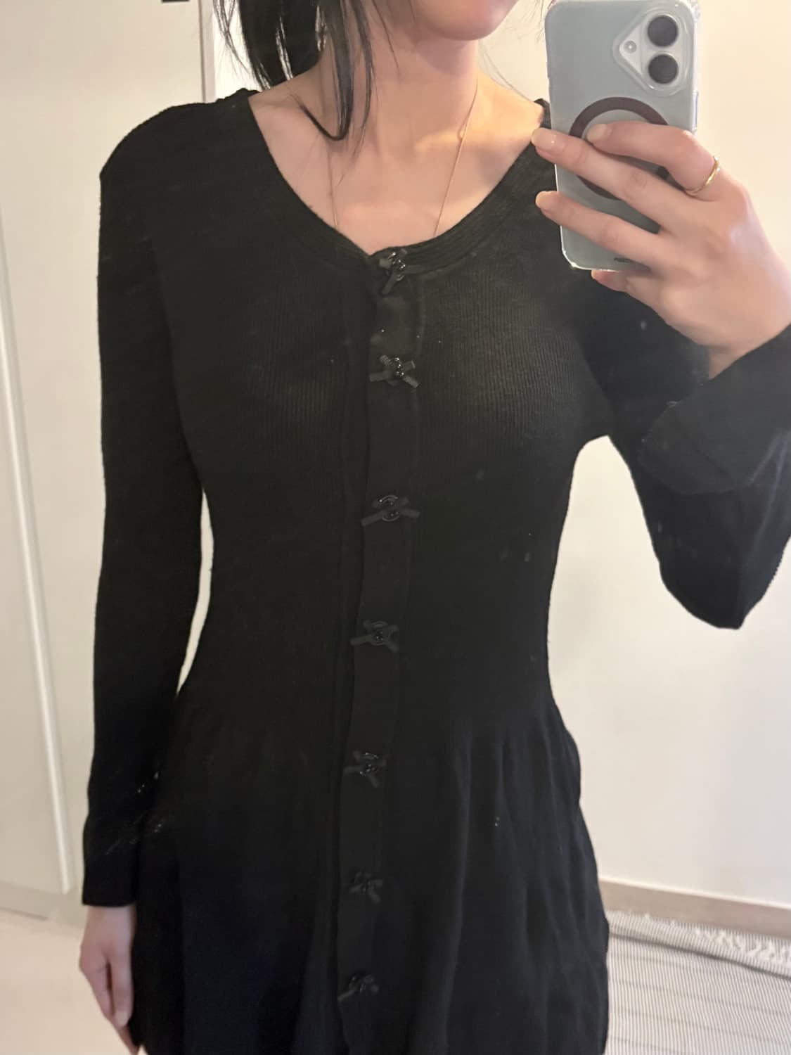 japan vintage black frill cardigun  상품이미지2