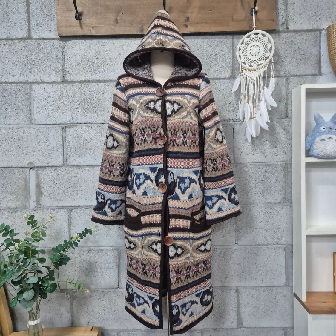 썰스데이아일랜드  에스닉 롱후드가디건 상품이미지1