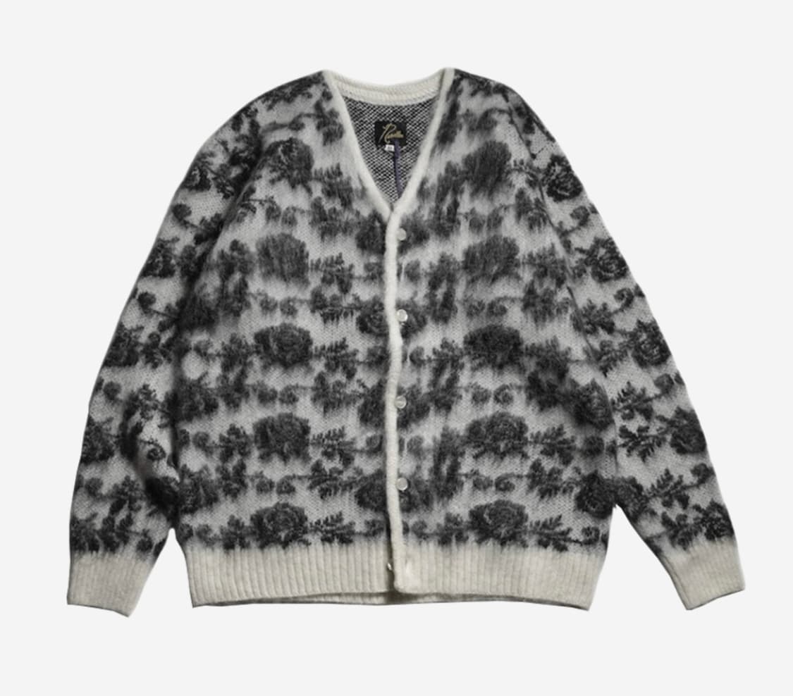 니들스 모헤어 로즈 가디건 화이트 블랙 M 상품이미지1