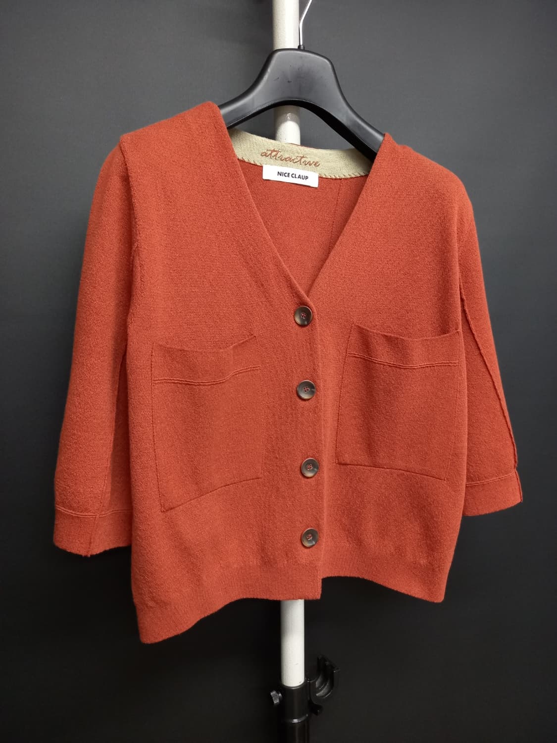 새 나이스클랍 춘하 숏 니트 가디건 F 33-66 상품이미지3