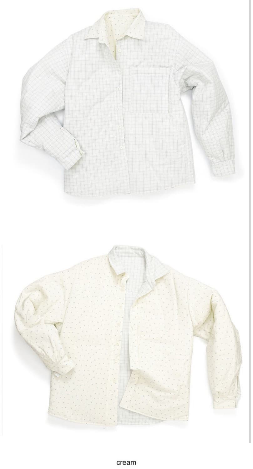 (판매) 샵페어리 패디드 코지 패턴 셔츠 (크림) 상품이미지2