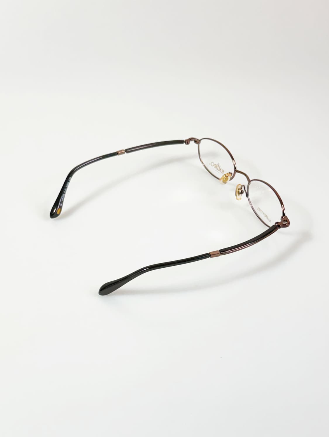 90s KALEIDO 브라운 슬림 오벌  메탈 빈티지 안경 상품이미지4