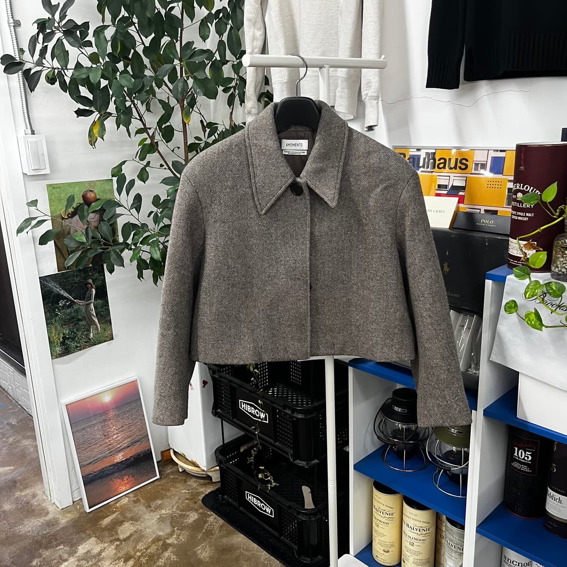 아모멘토 크롭 와이드 헤링본 자켓 F 상품이미지1