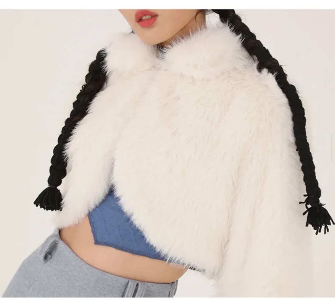 어글리쉐도우 크롭 퍼자켓 상품이미지1