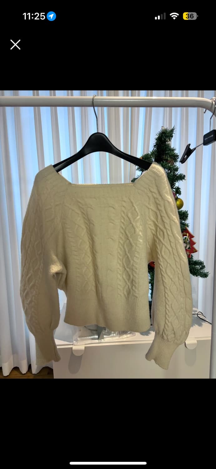 아이보리 케이블니트 상품이미지1