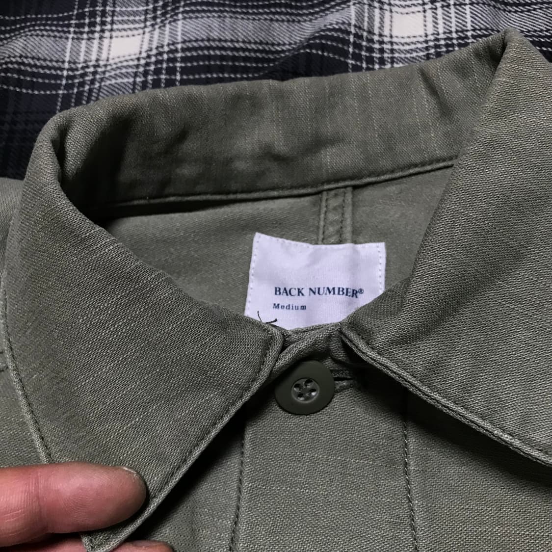 재팬 90-00s 백넘버 밀리터리 백사틴 트러커 셔츠 자켓 상품이미지4