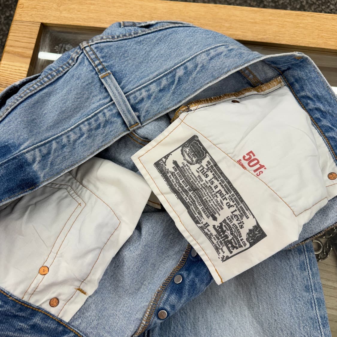 90s 리바이스 501s 연청 데님 (34)   상품이미지7