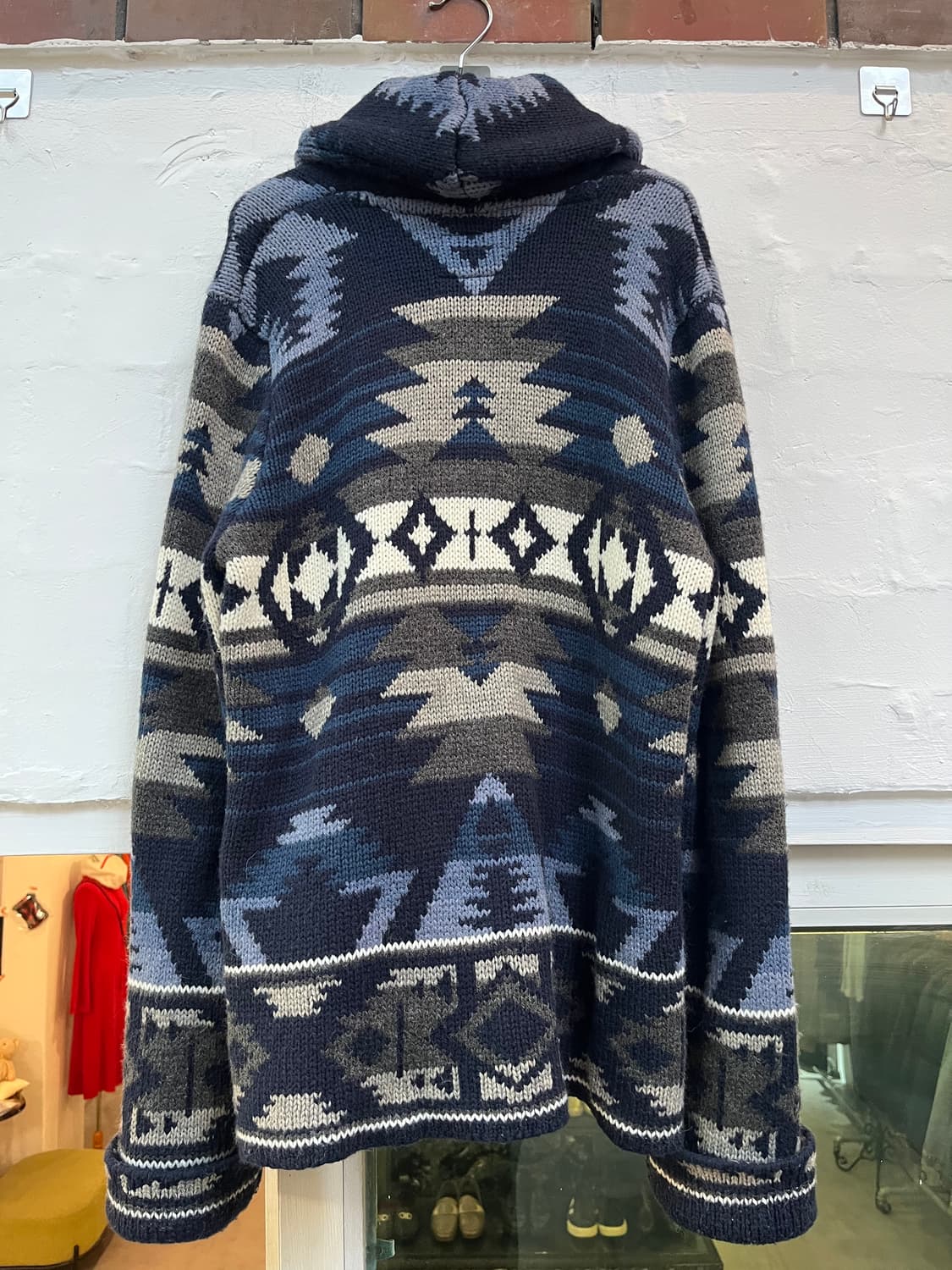 Anti Ballistic 나바호 패턴 숄 카라 니트 가디건 L 상품이미지7