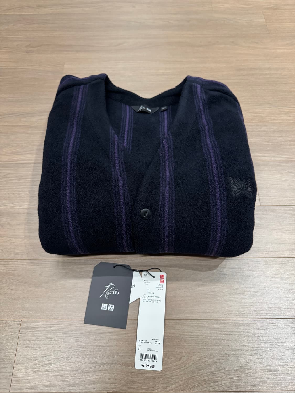 유니클로 니들스 플리스 오버사이즈 가디건 블랙 상품이미지4