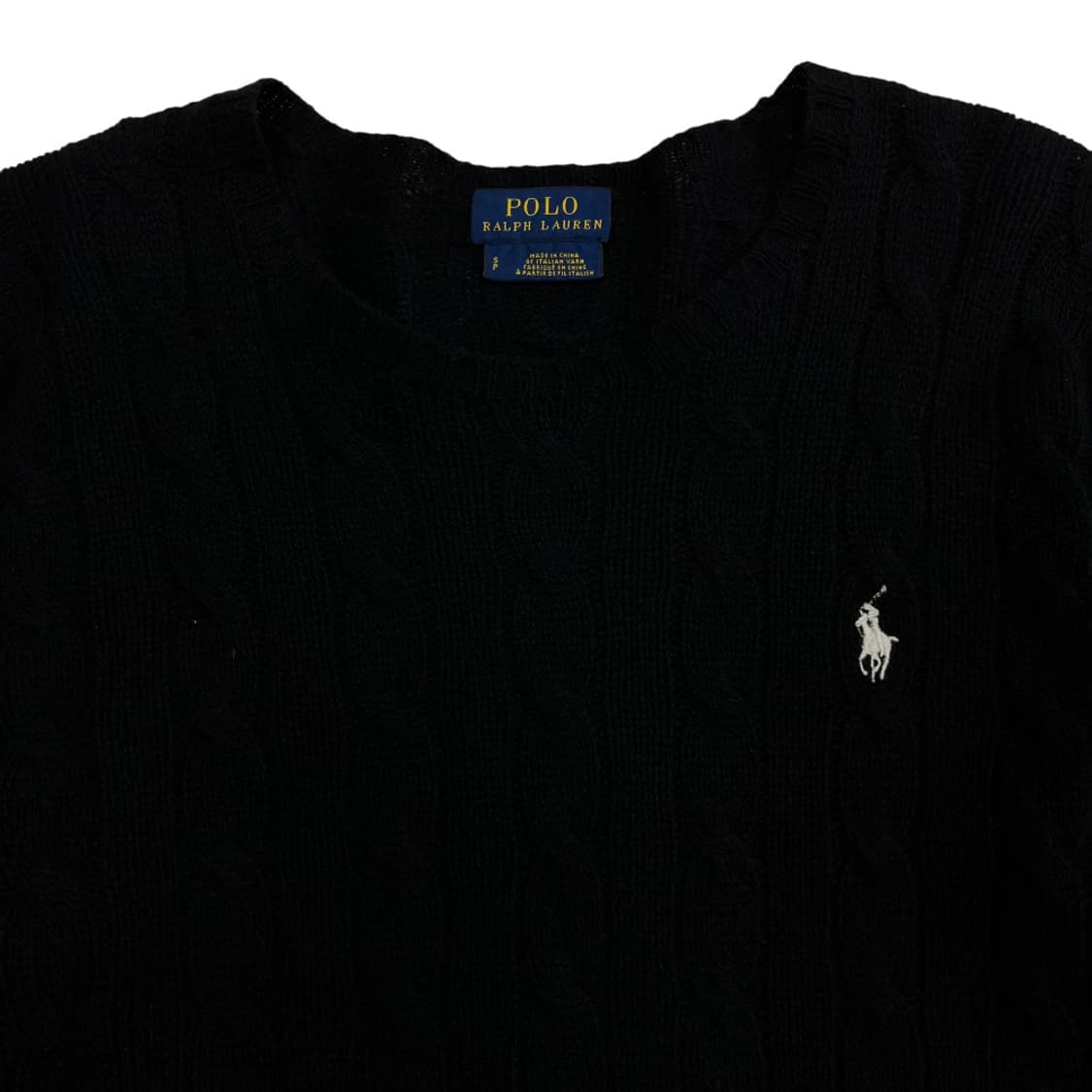 폴로 랄프로렌 화이트포니 블랙 꽈배기 울 니트 S 상품이미지4