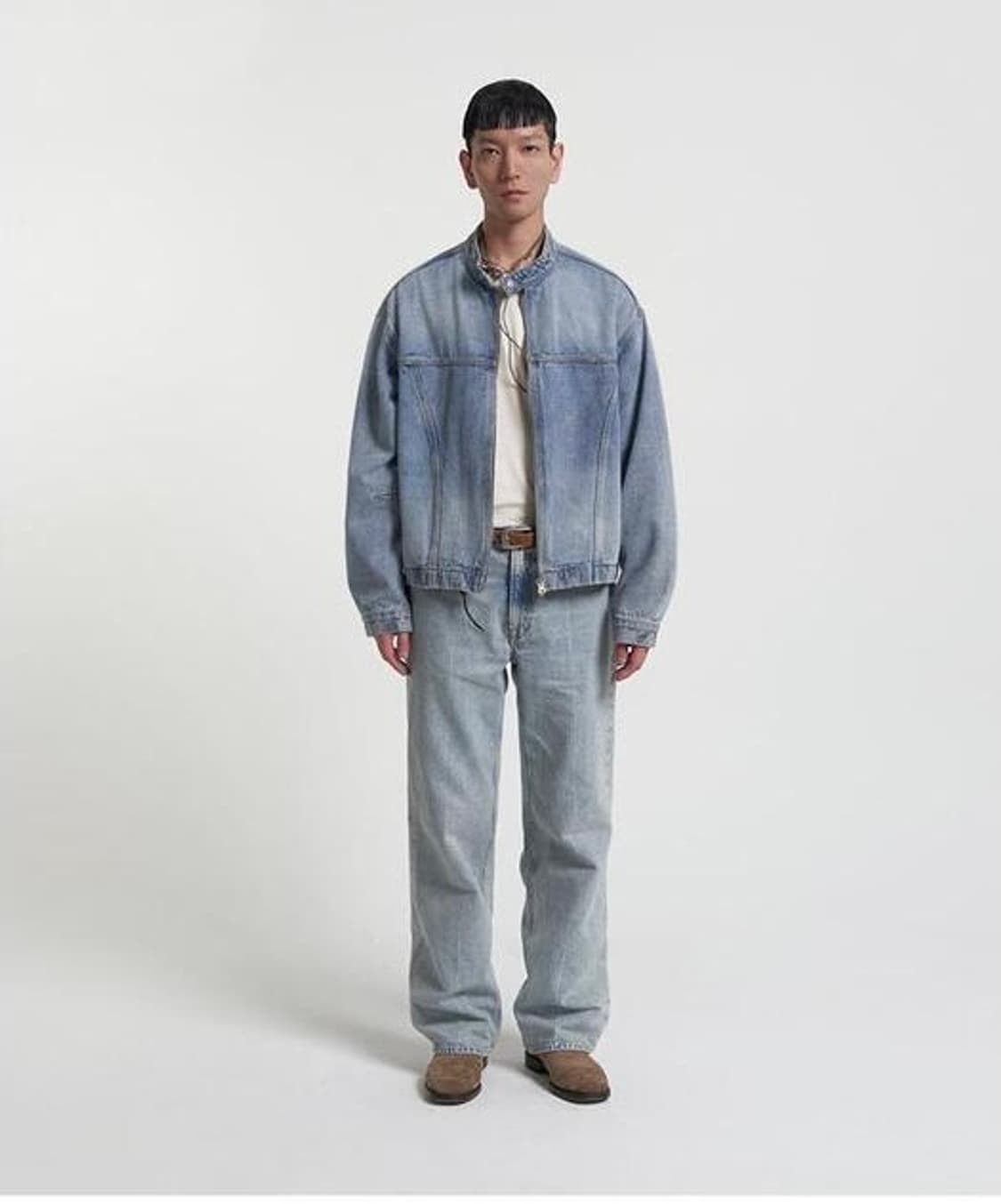 드로잉 워싱 데님 자켓 라이트 블루 상품이미지5