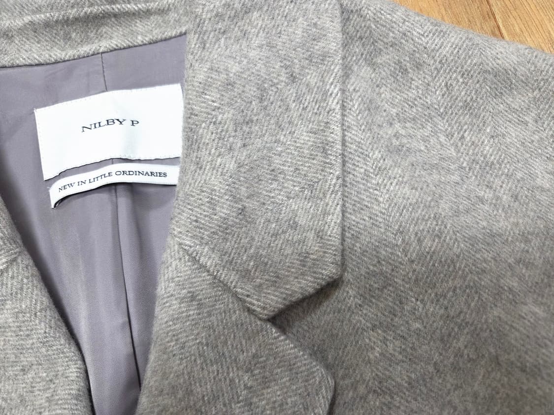 닐바이피(NILBY P) 램스울 캐시 핸드메이드 하프코트 프리사이즈 상품이미지7