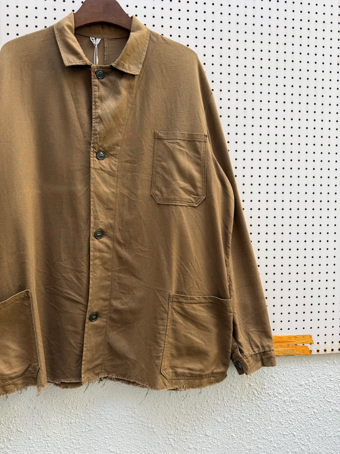 1980s FRENCH FRINGED HEM BROWN 프렌치워크자켓 상품이미지7