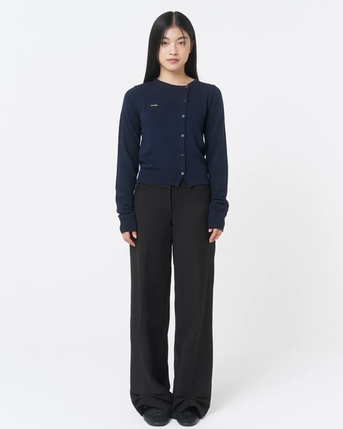 미세키서울 Unbalanced knit cardigan NAVY 상품이미지5