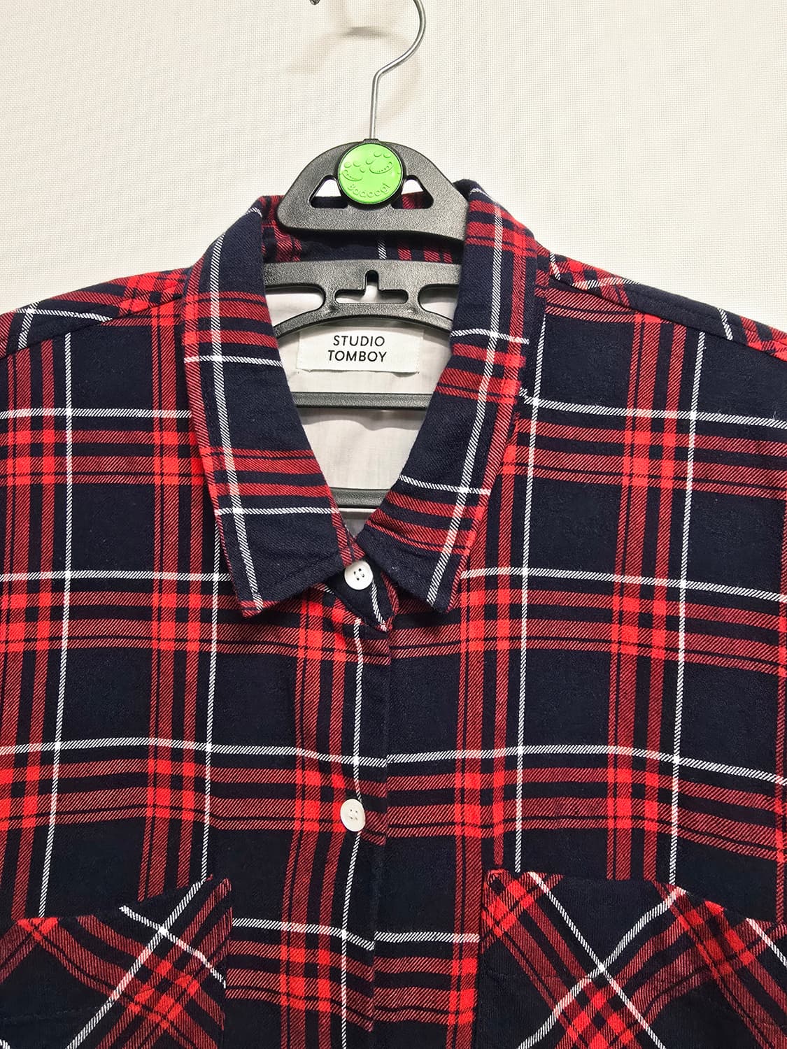 스튜디오 톰보이 레드 체크 반팔 셔츠 상품이미지2