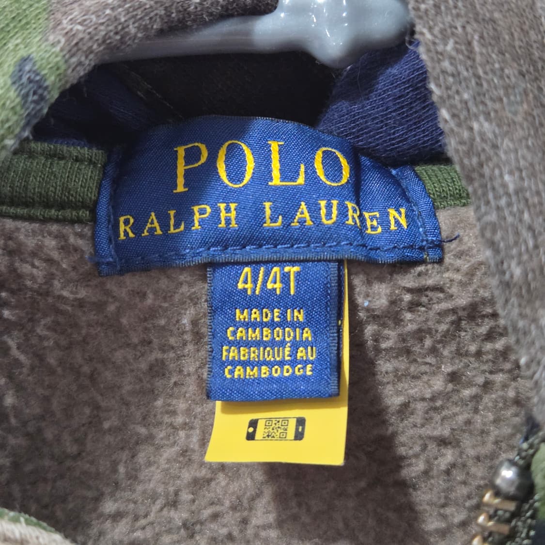 폴로랄프로렌 키즈 카모 기모 후드집업 4T 상품이미지3