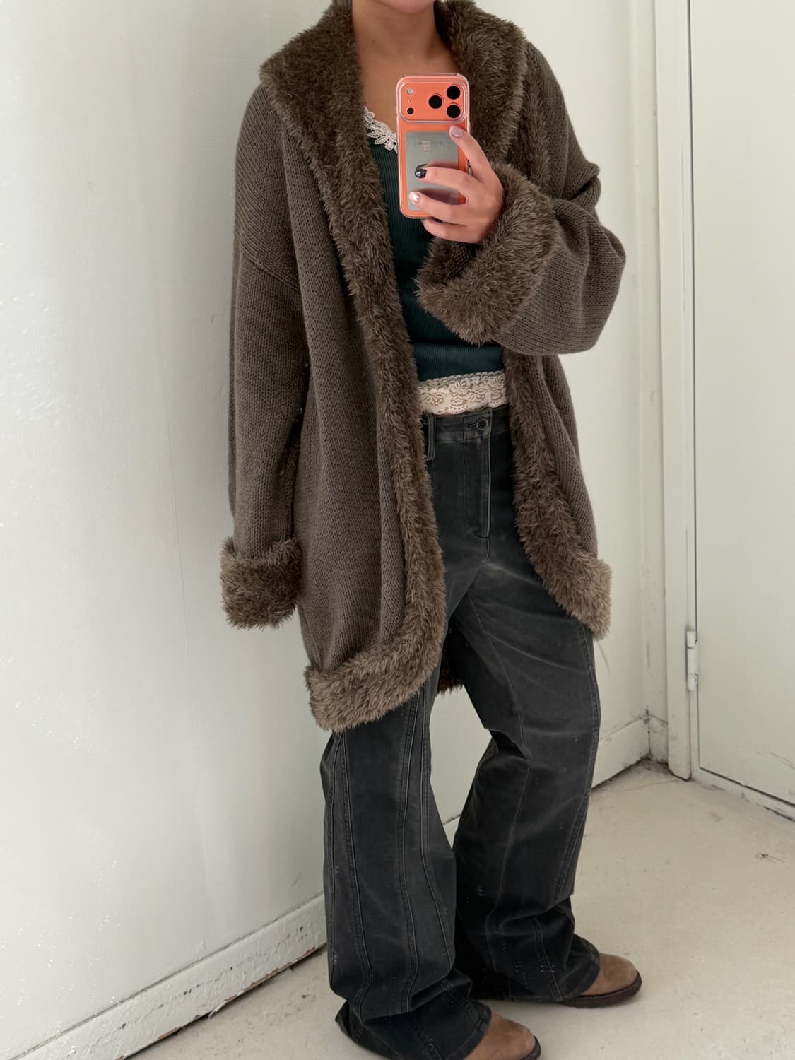 일본빈티지 흑청 디테일 부츠컷 데님팬츠 상품이미지3