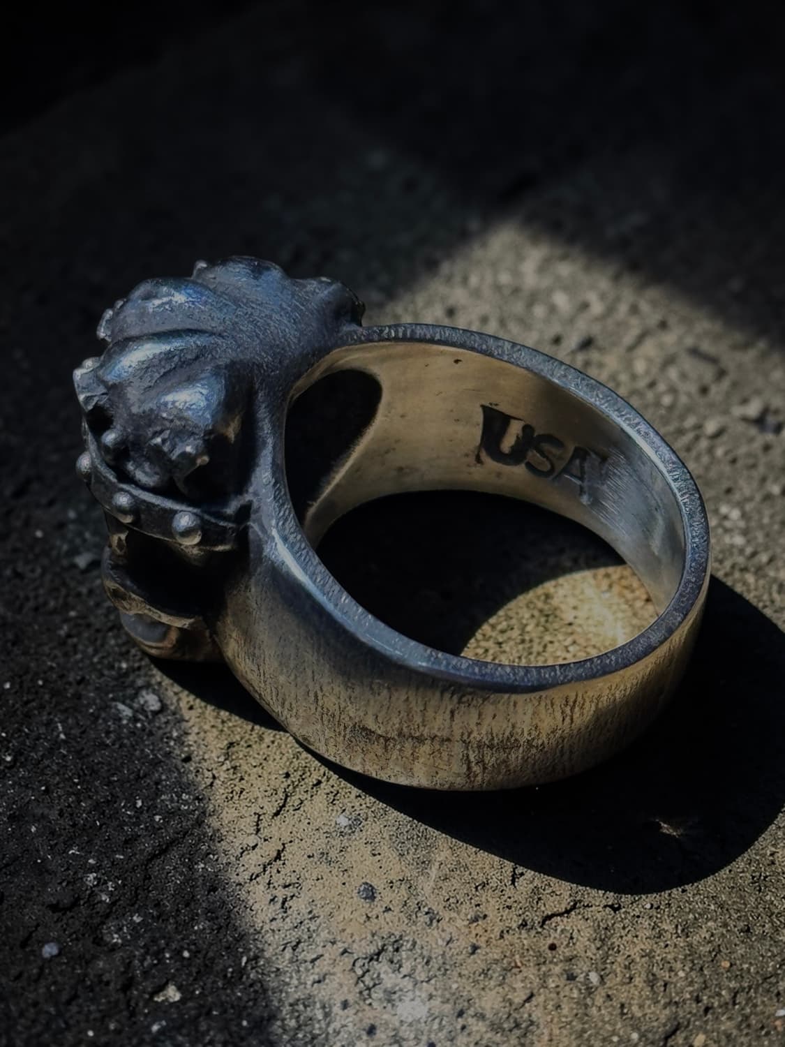 [USA 빈티지] 925 실버 '킹 오브 데스' 크라운 스컬 헤비 링 상품이미지6