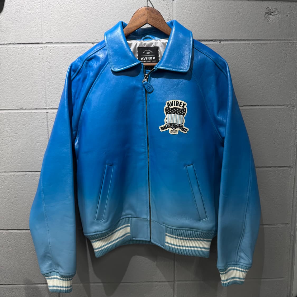 아비렉스 레더자켓 블루 상품이미지3