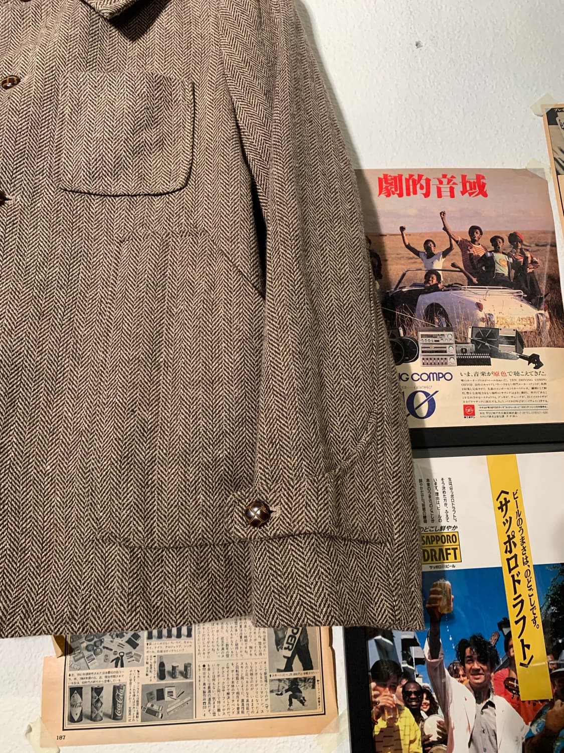 빔즈보이 헤링본 레더버튼 자켓 상품이미지3