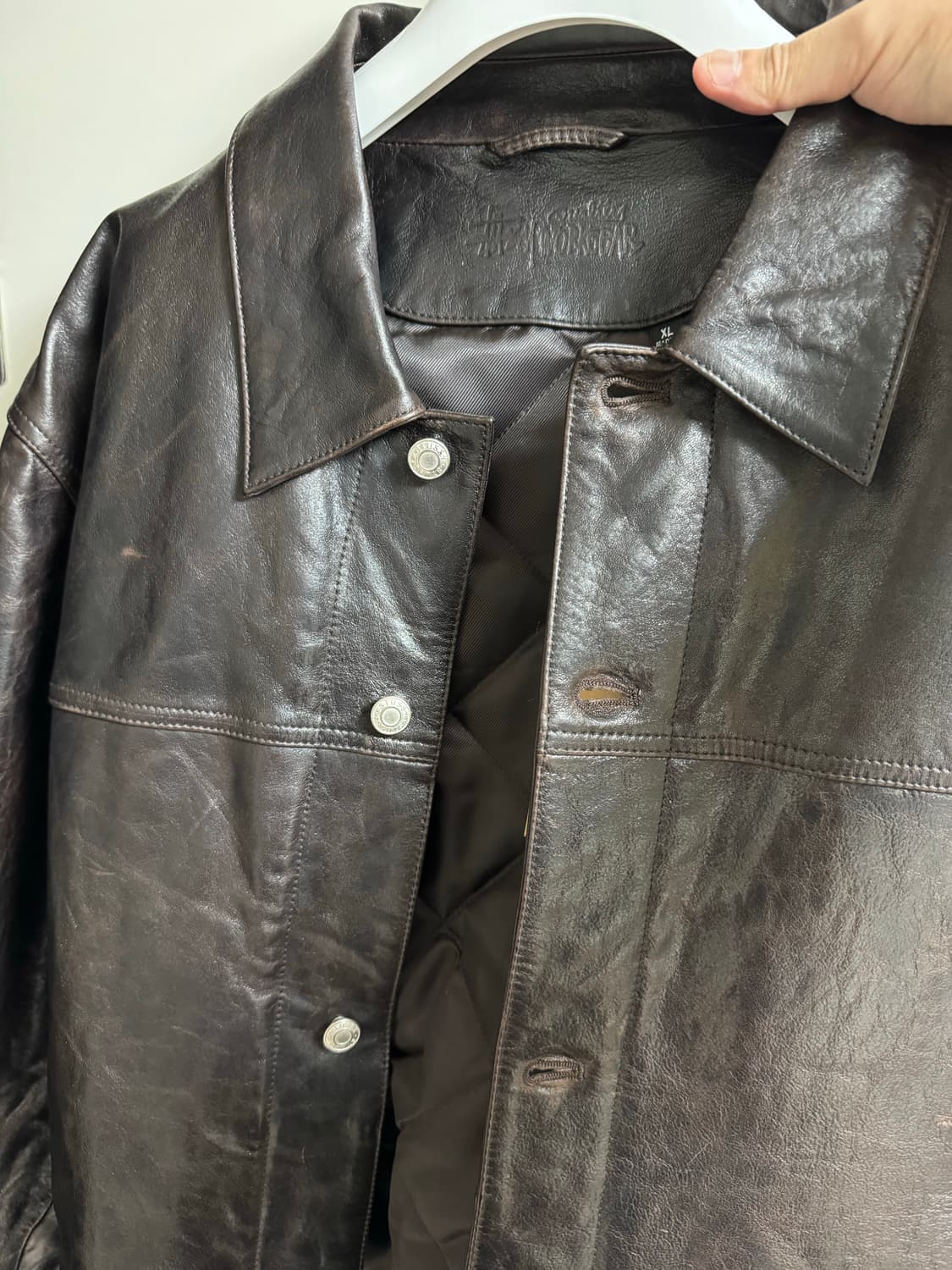 XL) 스투시 레더 트러커 브라운 판매및 교환 상품이미지2