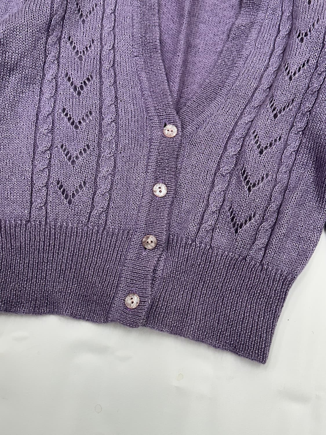 Ramuz 퍼플 연보라 꽈베기 가디건 러블리 히메갸루 교복 그런지 히피  상품이미지6