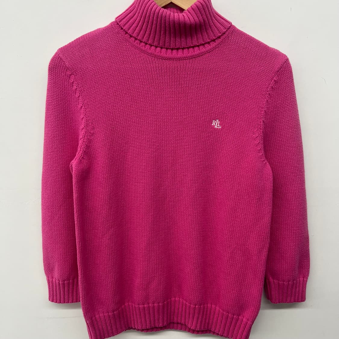 폴로 랄프로렌 핑크색 터틀넥 니트 여m 상품이미지2