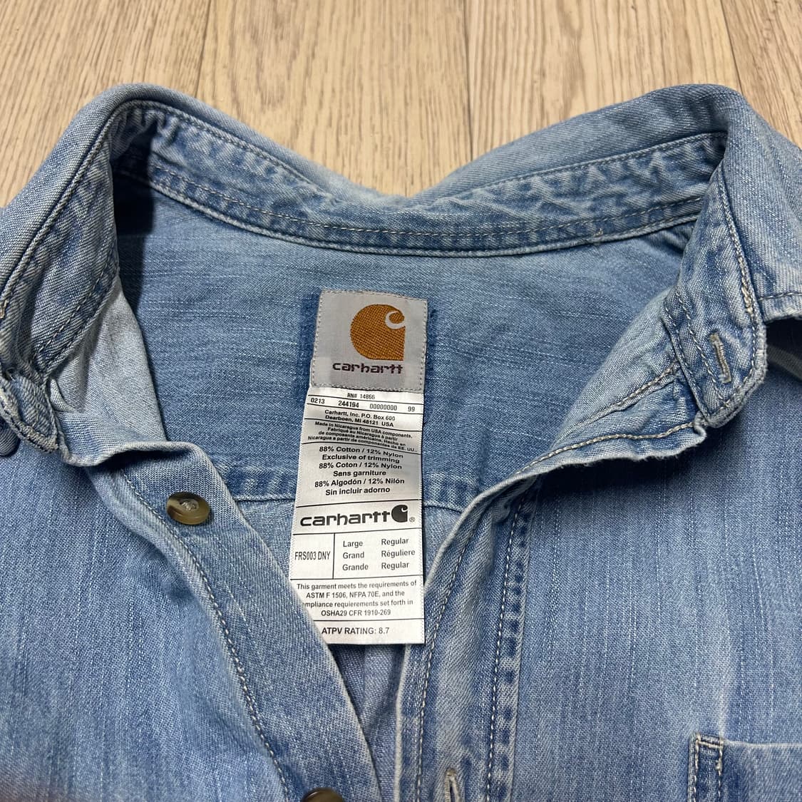 칼하트 데님셔츠 청남방 110-115 상품이미지3