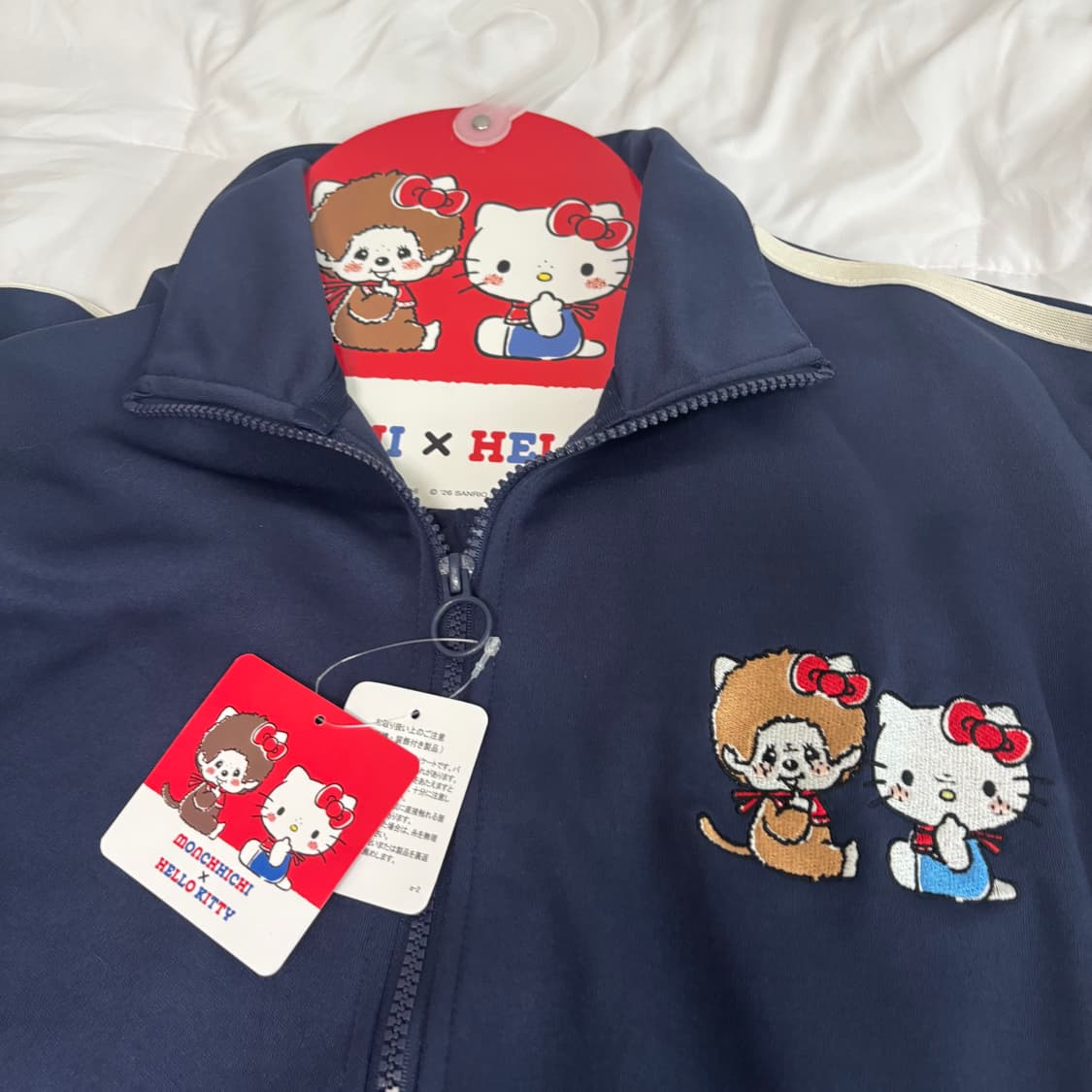 네이비 몬치치 헬로키티 트레이닝 집업 바지 세트 상품이미지2