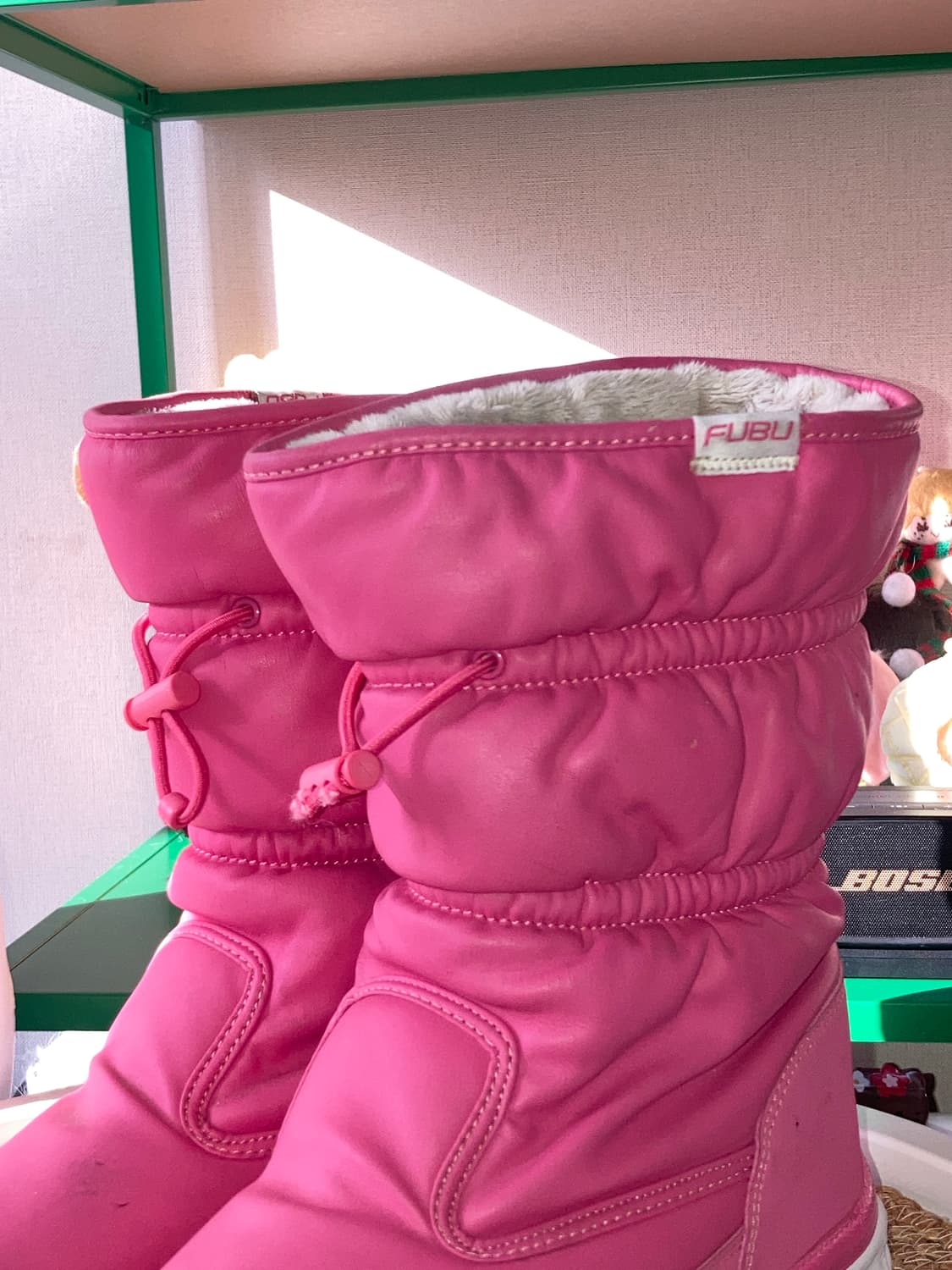 후부 갸루 하구미 사와코 하치 나나 핑크 퍼 부츠 250 상품이미지2