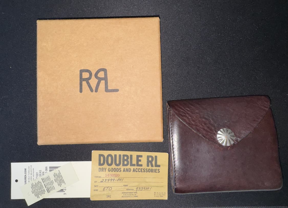 RRL 더블알엘 Double RL 콘초 레더 월렛 다크 브라운 상품이미지10