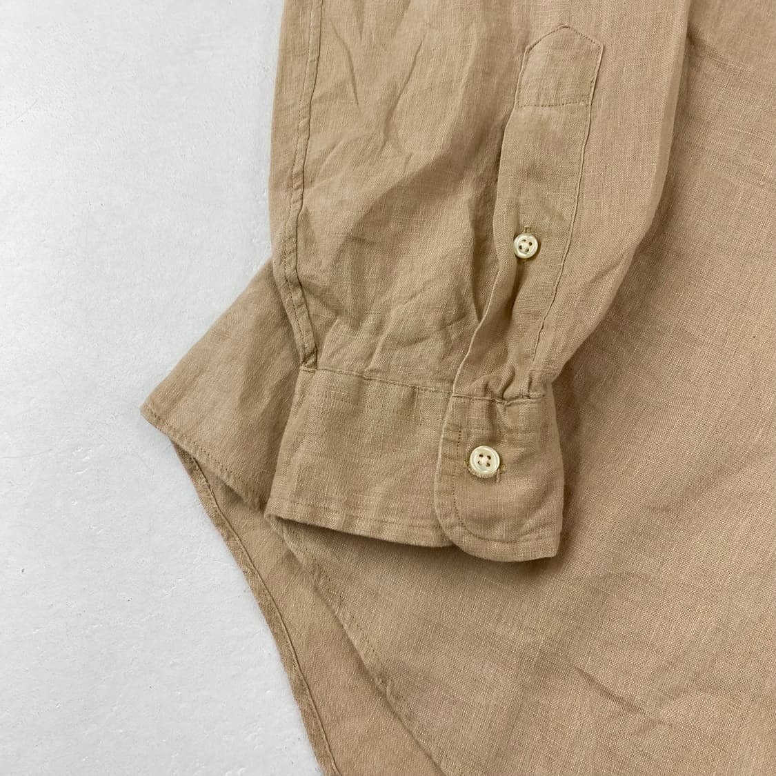 폴로 신형 베이지 린넨 미니멀 셔츠 (100) 상품이미지3